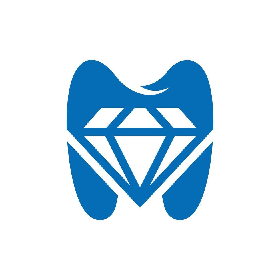 Dental with diamond modern creative logo vector