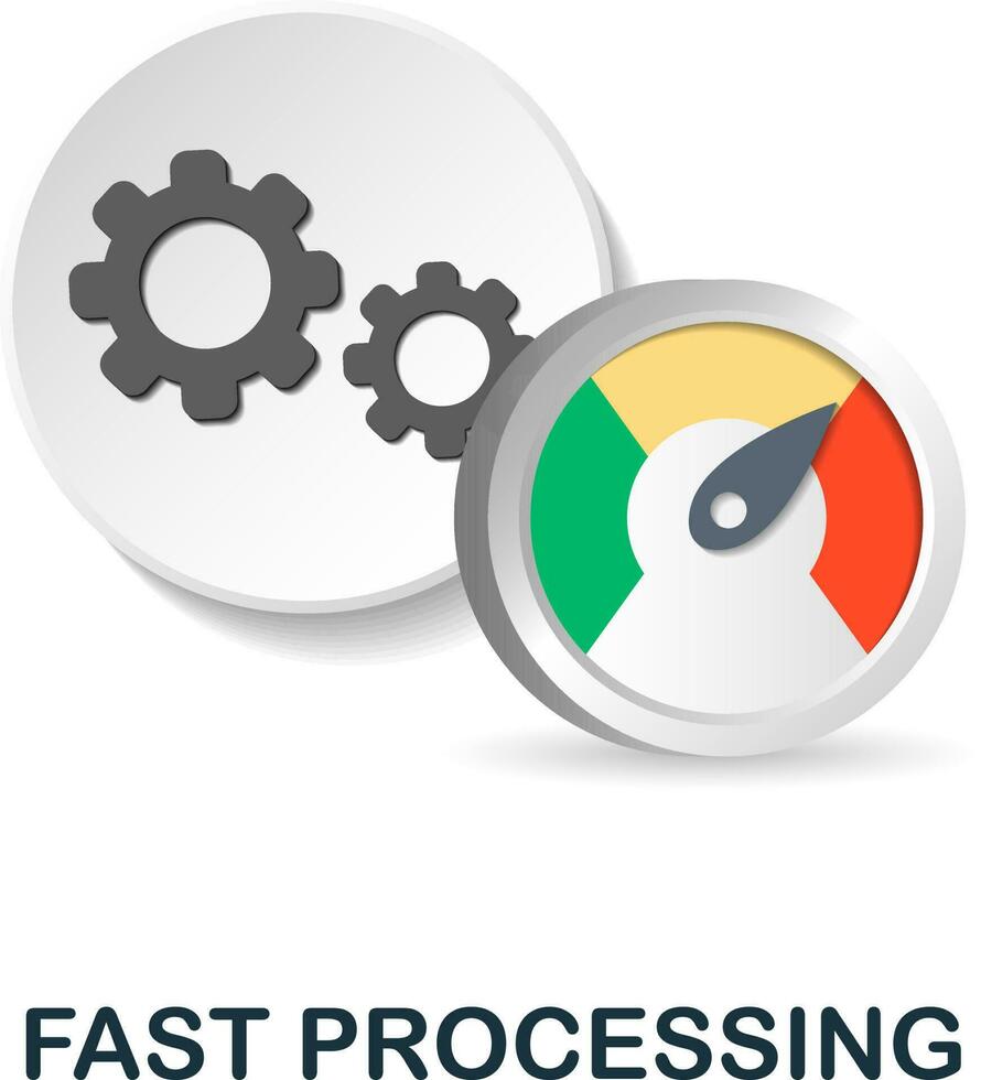 Fast Processing icon. 3d illustration from data science collection. Creative Fast Processing 3d icon for web design, templates, infographics and more vector