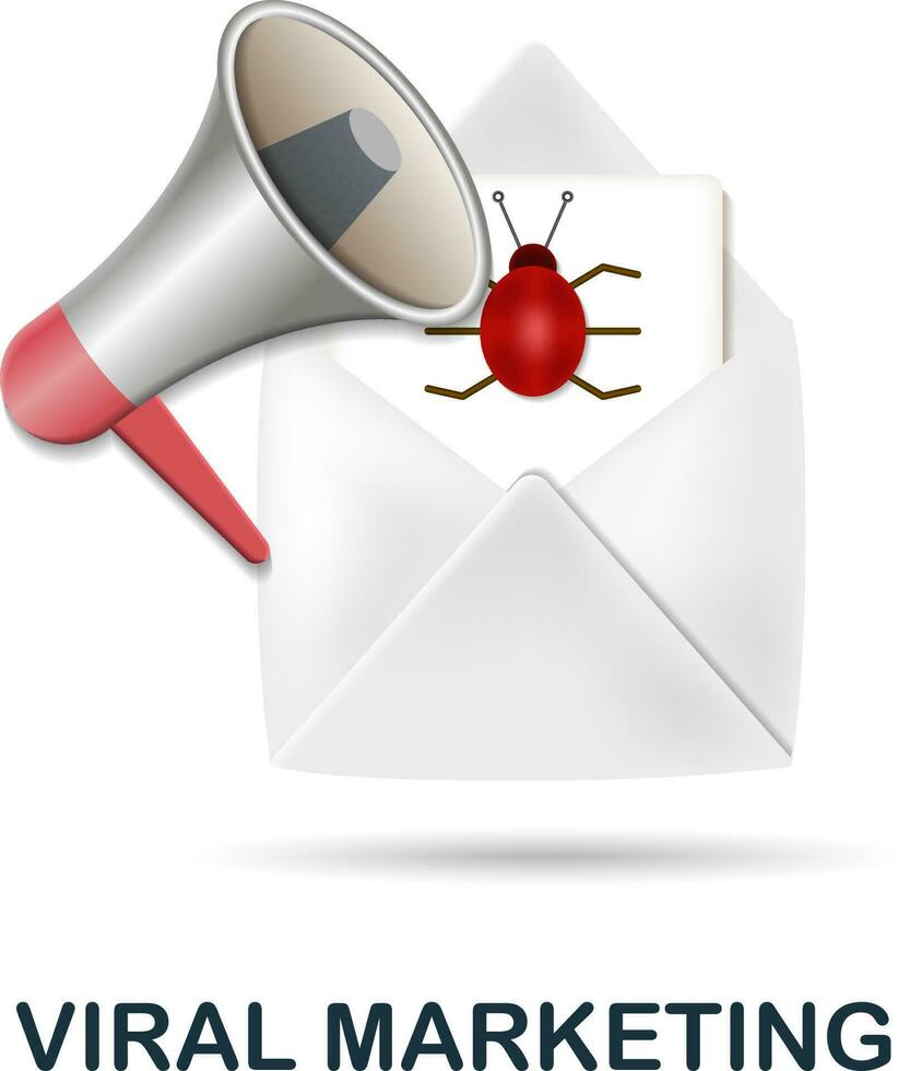 Viral Marketing icon. 3d illustration from digital marketing collection. Creative Viral Marketing 3d icon for web design, templates, infographics and more vector