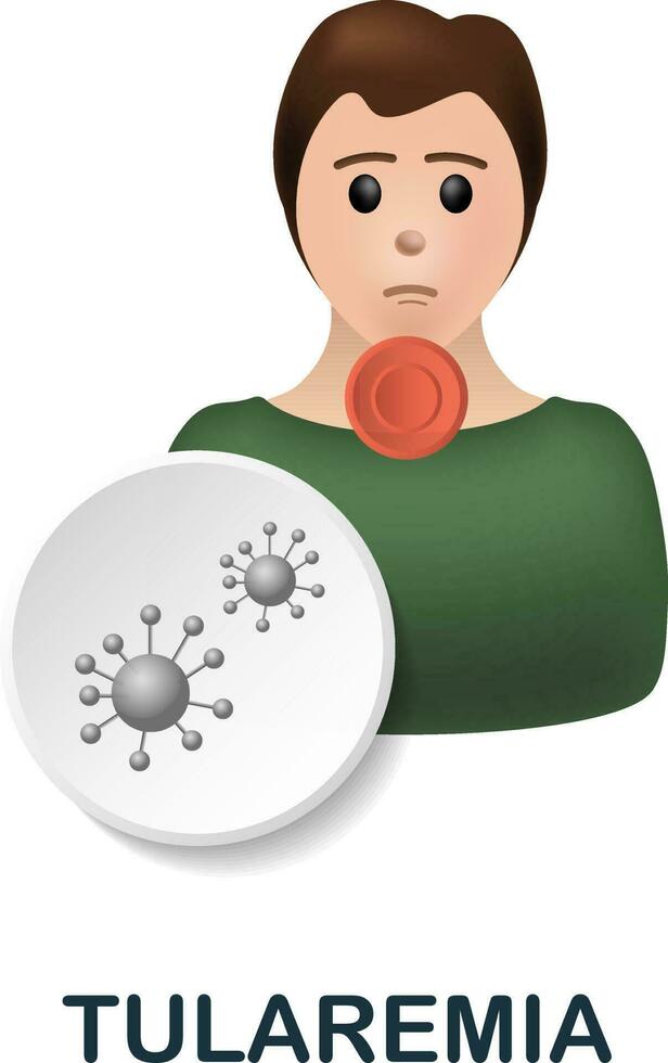 tularemia icono. 3d ilustración desde enfermedades recopilación. creativo tularemia 3d icono para web diseño, plantillas, infografia y más vector