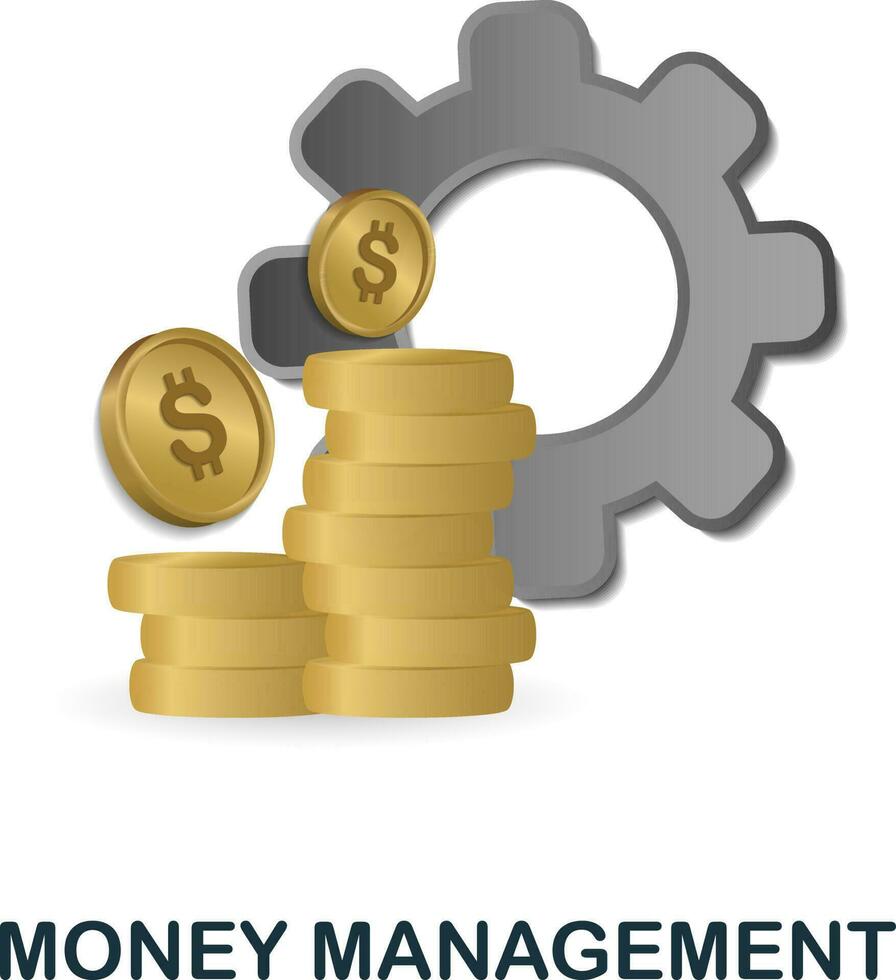 Money Management icon. 3d illustration from finance management collection. Creative Money Management 3d icon for web design, templates, infographics and more vector