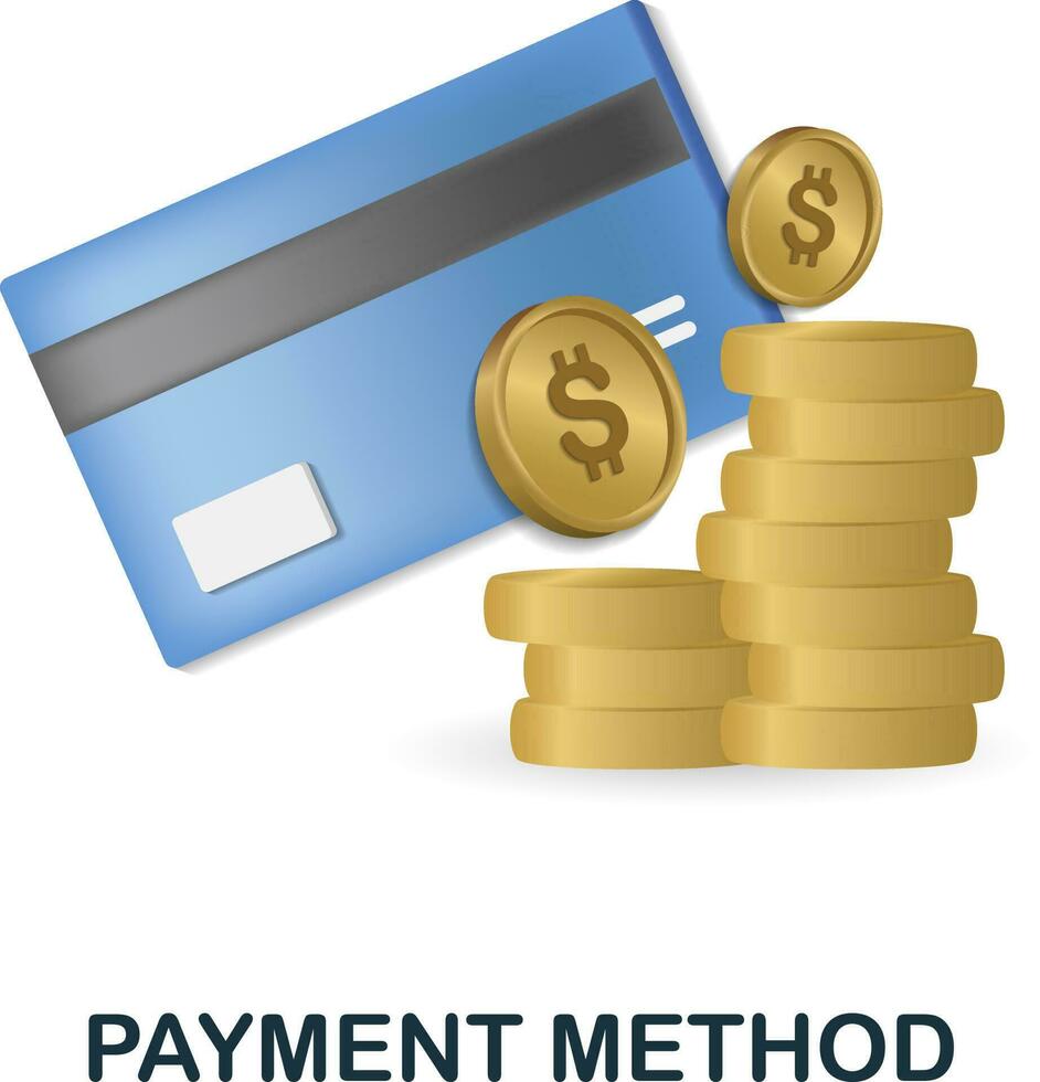 Payment Method icon. 3d illustration from economic collection. Creative Payment Method 3d icon for web design, templates, infographics and more vector