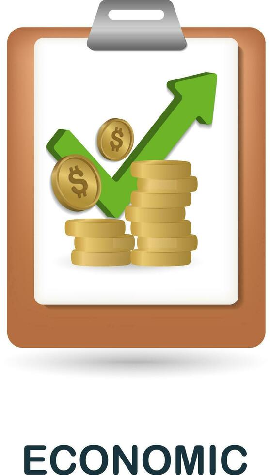 Economic icon. 3d illustration from economic collection. Creative Economic 3d icon for web design, templates, infographics and more vector