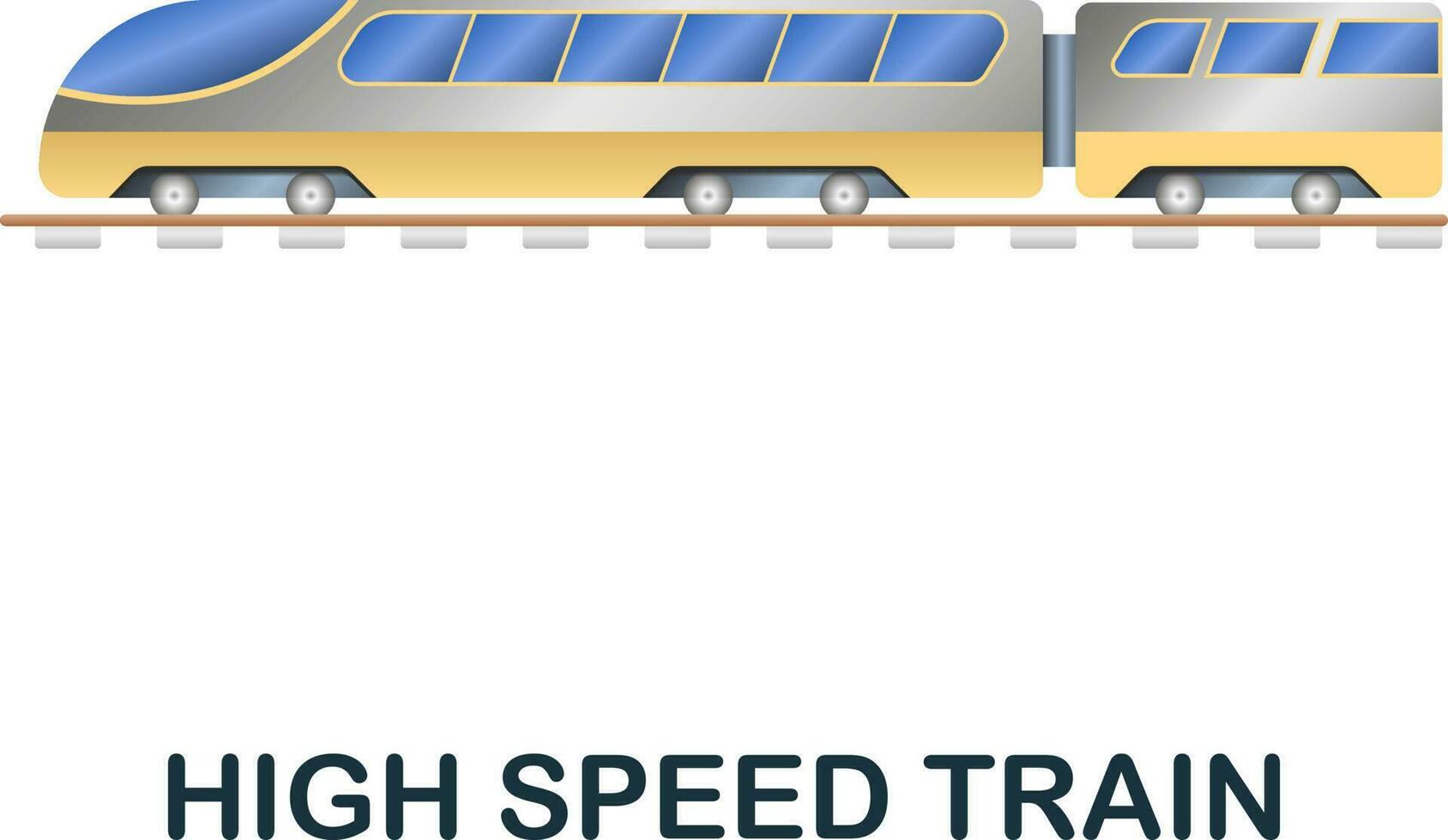 High Speed Train icon. 3d illustration from future technology collection. Creative High Speed Train 3d icon for web design, templates, infographics and more vector