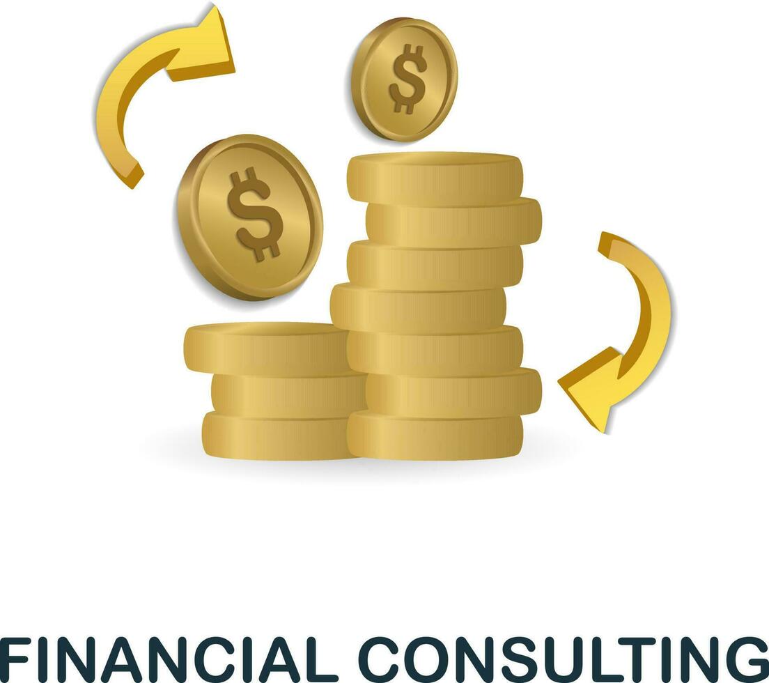 Financial Consulting icon. 3d illustration from finance management collection. Creative Financial Consulting 3d icon for web design, templates, infographics and more vector