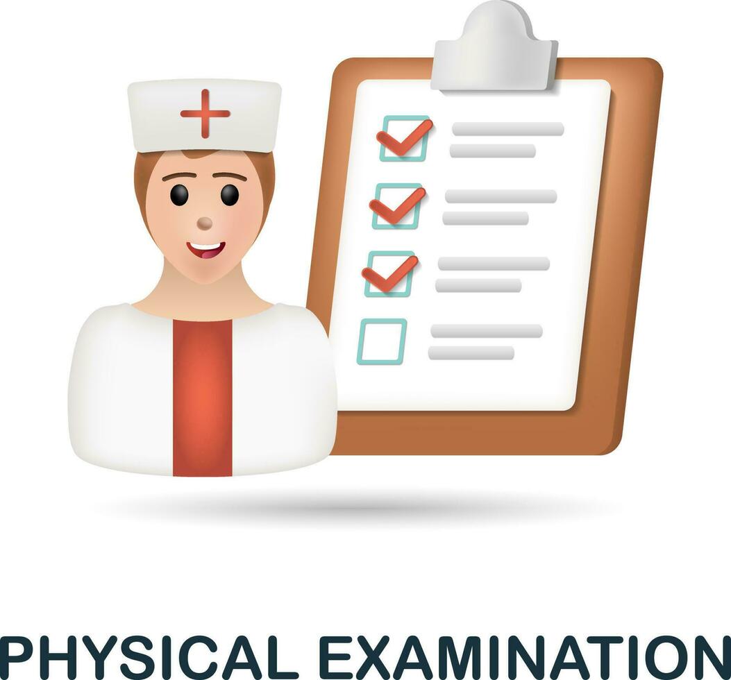 Physical Examination icon. 3d illustration from health check collection. Creative Physical Examination 3d icon for web design, templates, infographics and more vector