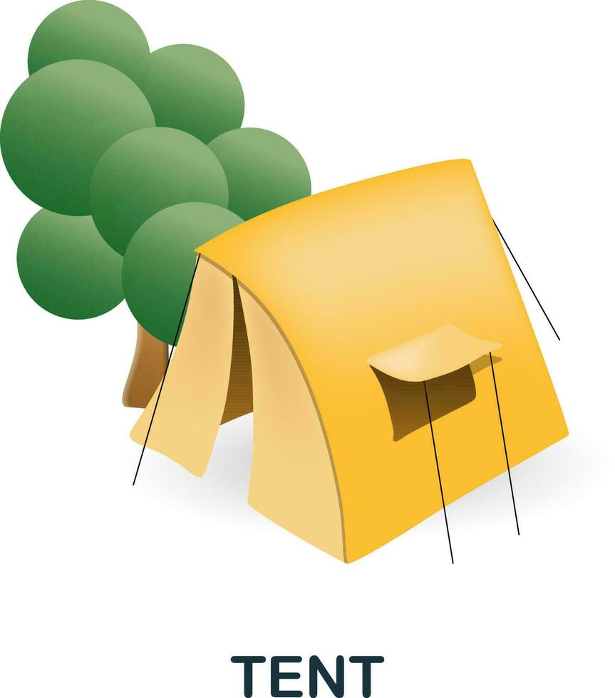 Tent icon. 3d illustration from outdoor recreation collection. Creative Tent 3d icon for web design, templates, infographics and more vector