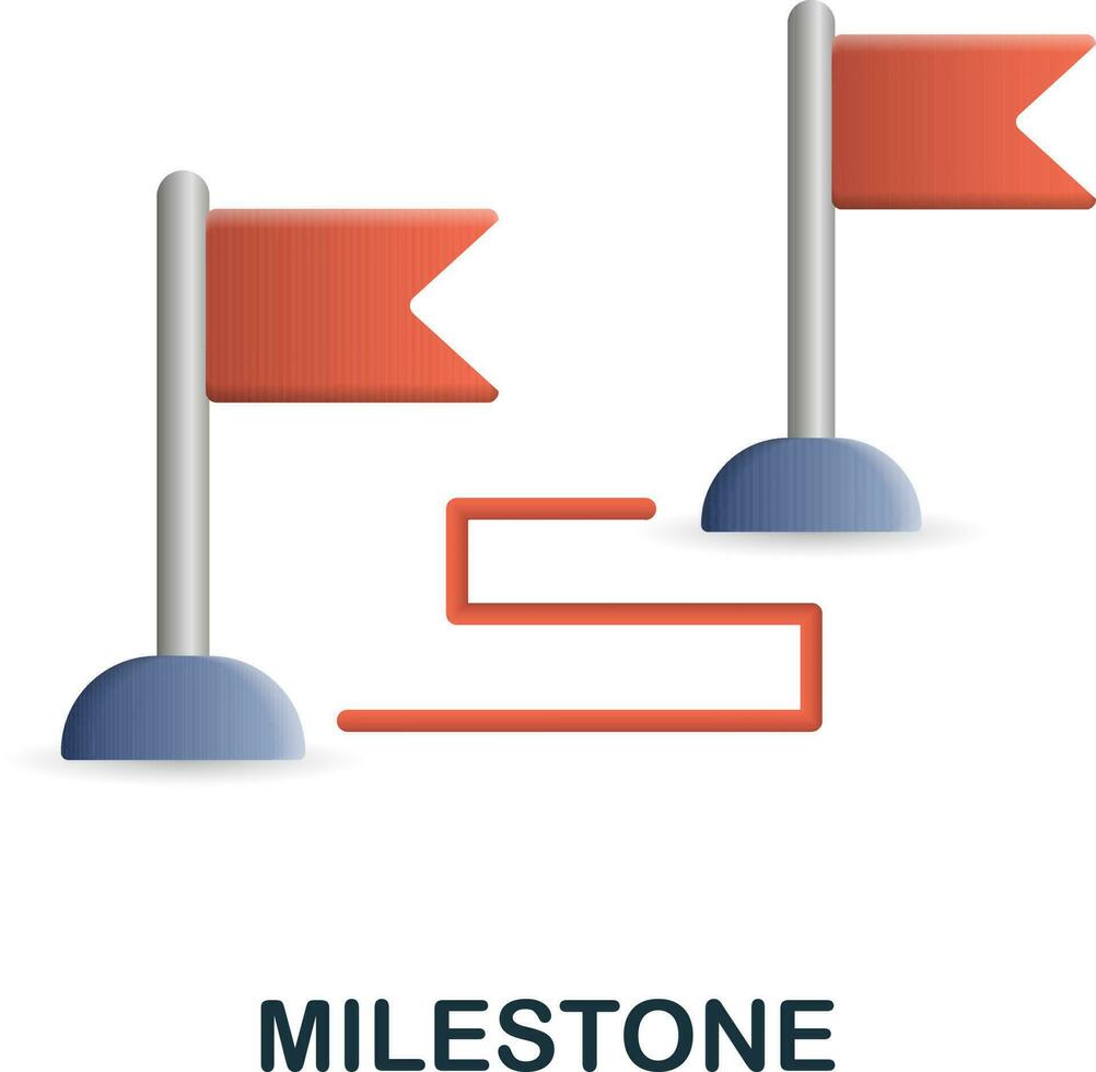 Milestone icon. 3d illustration from project development collection. Creative Milestone 3d icon for web design, templates, infographics and more vector