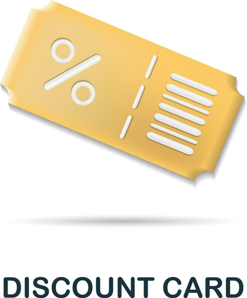 Discount Card icon. 3d illustration from online store collection. Creative Discount Card 3d icon for web design, templates, infographics and more vector