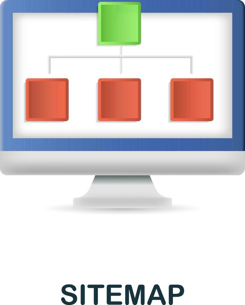 Sitemap icon. 3d illustration from web development collection. Creative Sitemap 3d icon for web design, templates, infographics and more vector