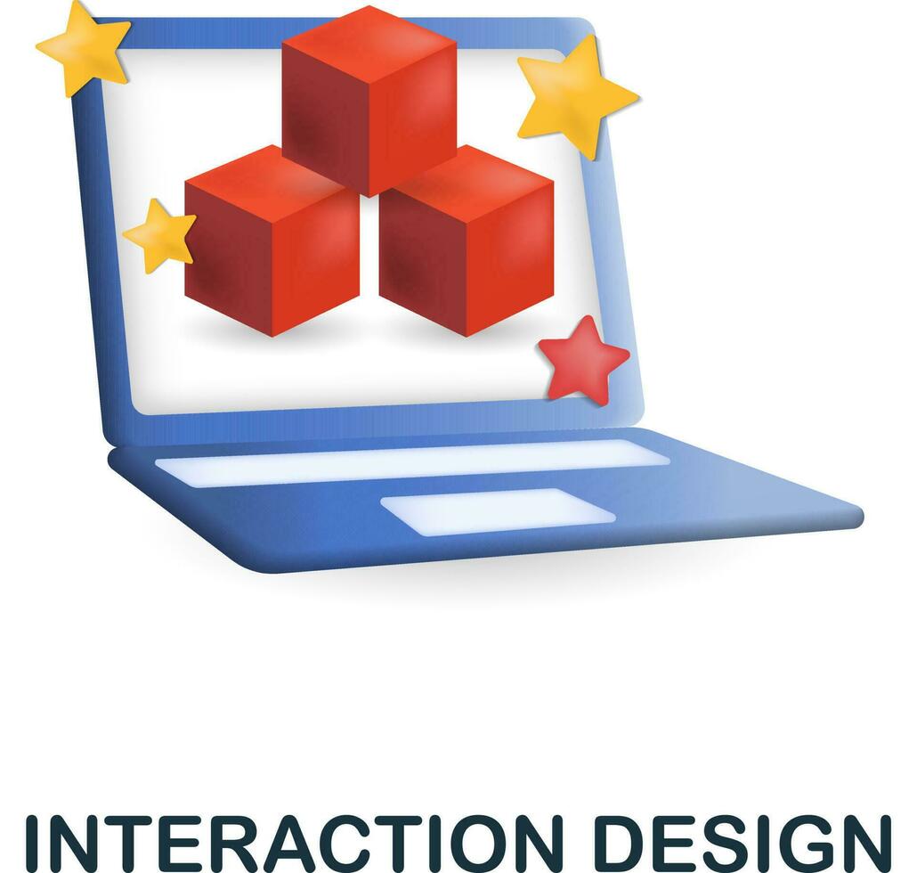 Interaction Design icon. 3d illustration from web development collection. Creative Interaction Design 3d icon for web design, templates, infographics and more vector