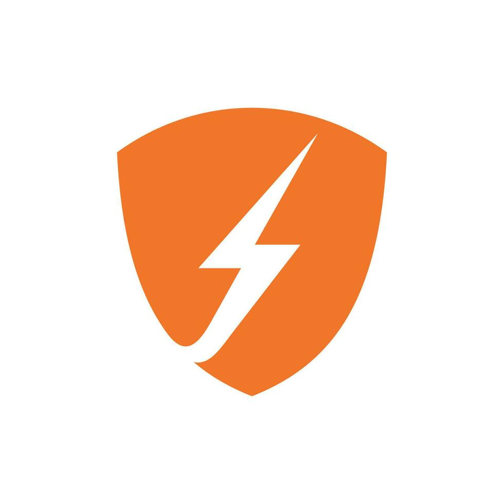 Thunderbolt shield modern creative logo vector