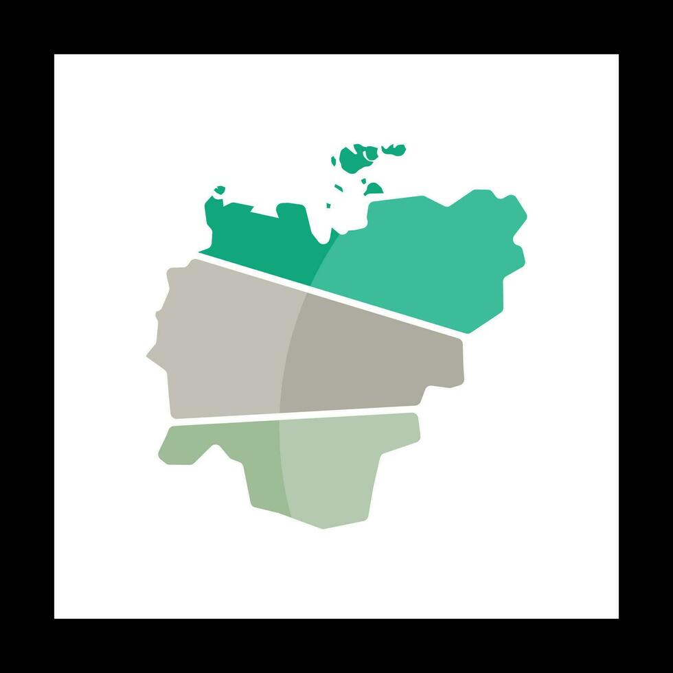 Sakha Yakutia map modern design vector