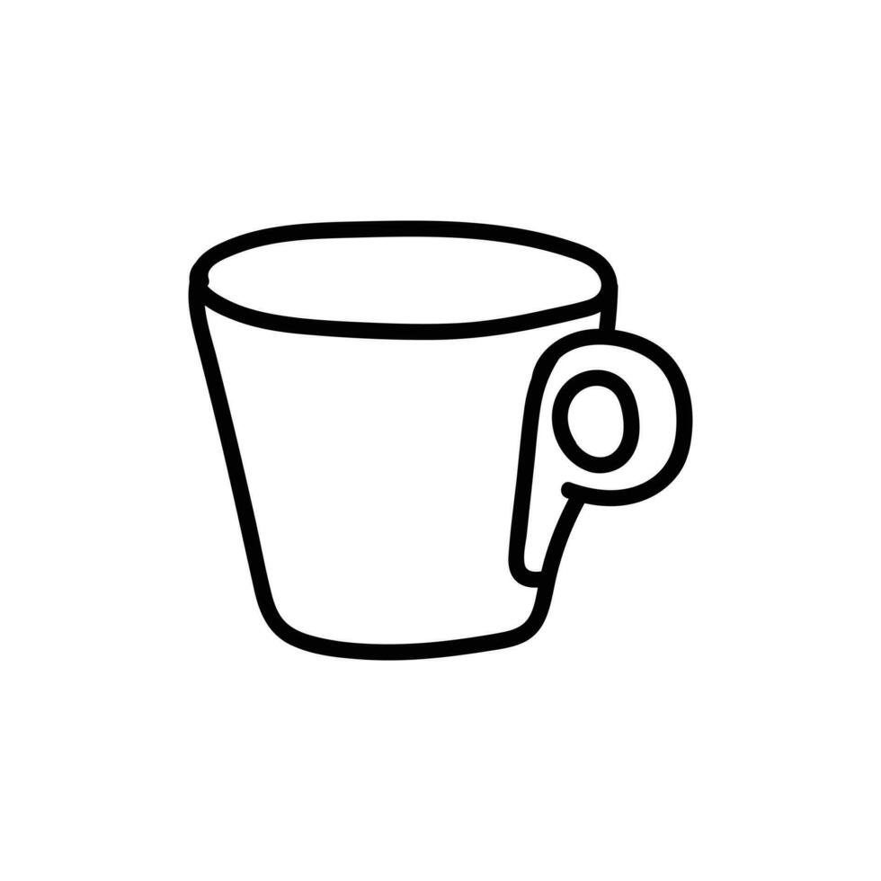 Glass cup line modern logo design vector