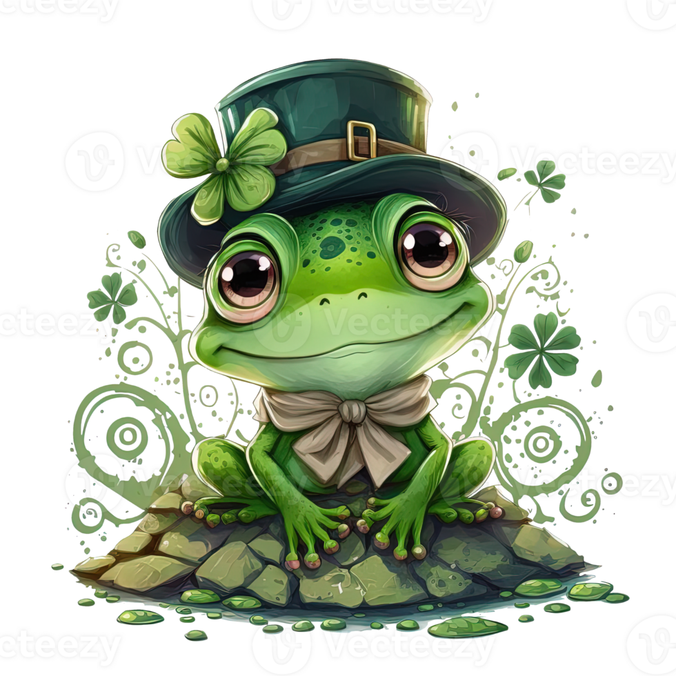 süß Frosch st Patricks Tag ai generativ png