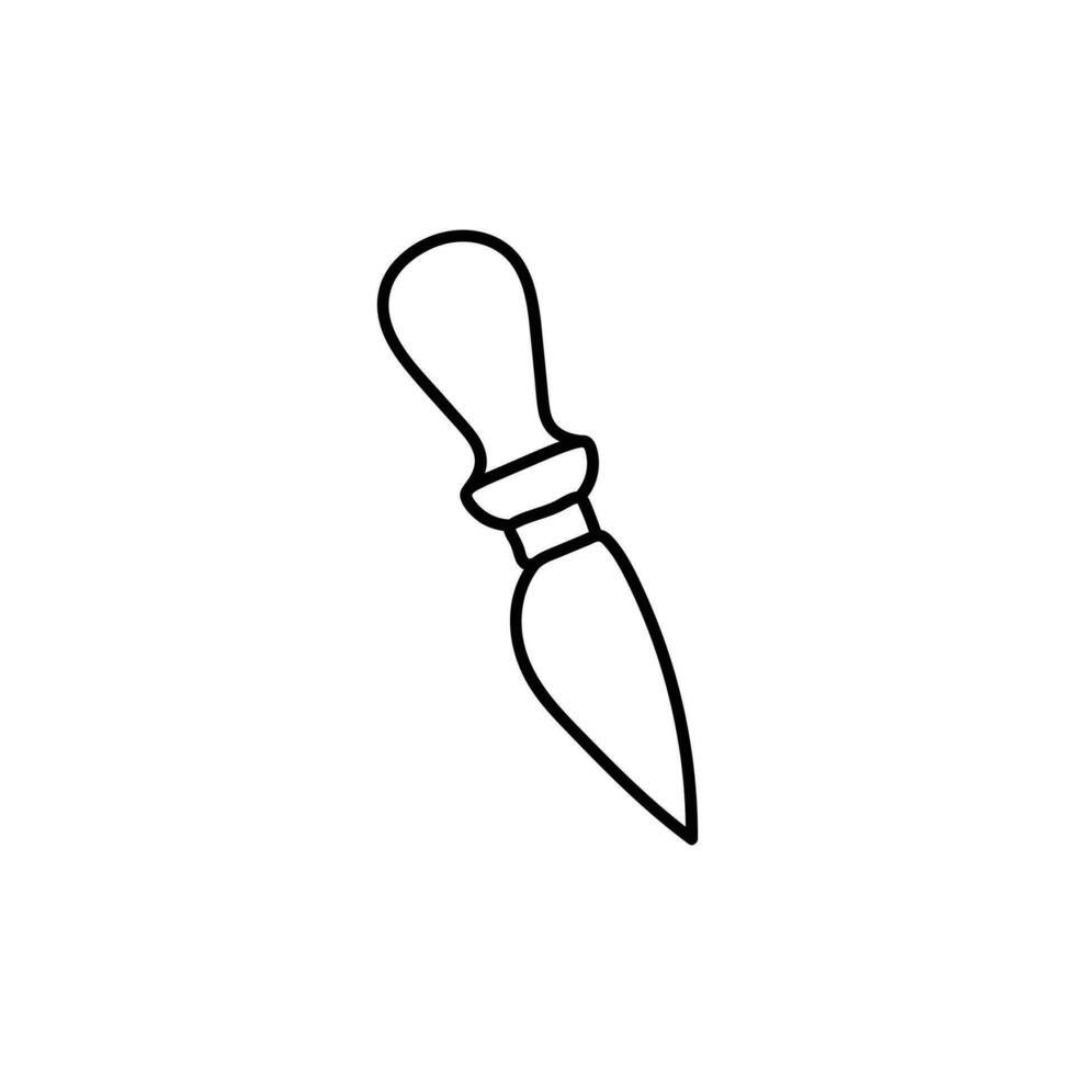 cuchillo queso metal línea sencillo diseño vector