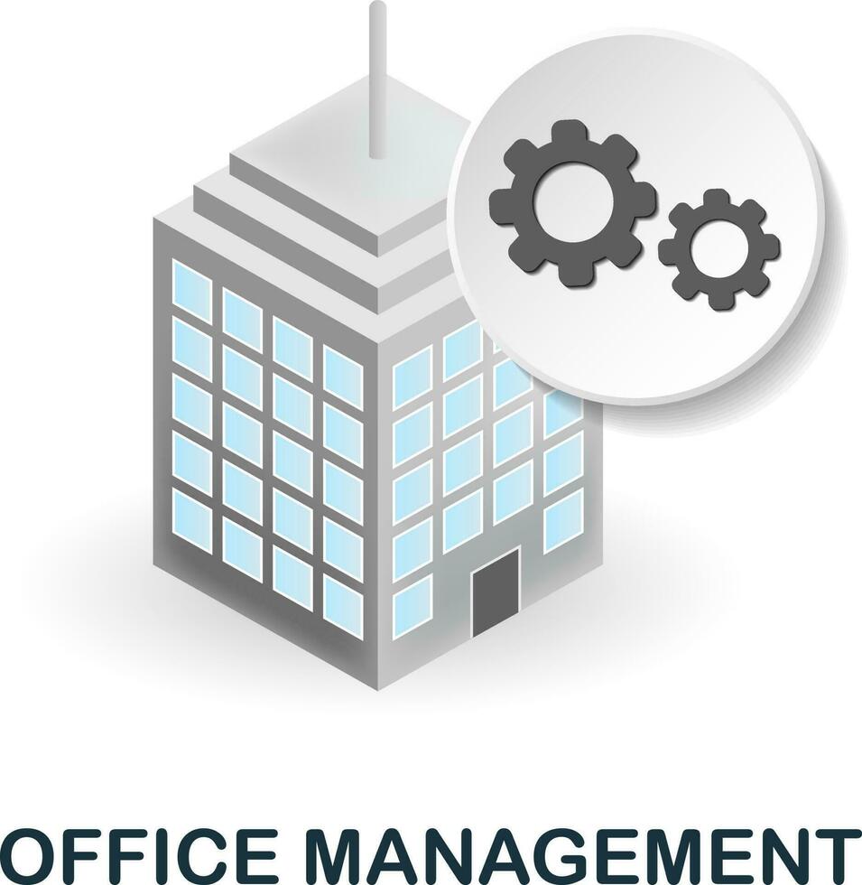 Office Management icon. 3d illustration from company management collection. Creative Office Management 3d icon for web design, templates, infographics and more vector