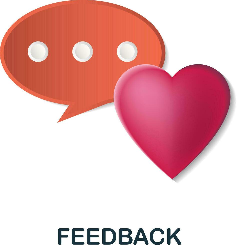 Feedback icon. 3d illustration from crowdfunding collection. Creative Feedback 3d icon for web design, templates, infographics and more vector