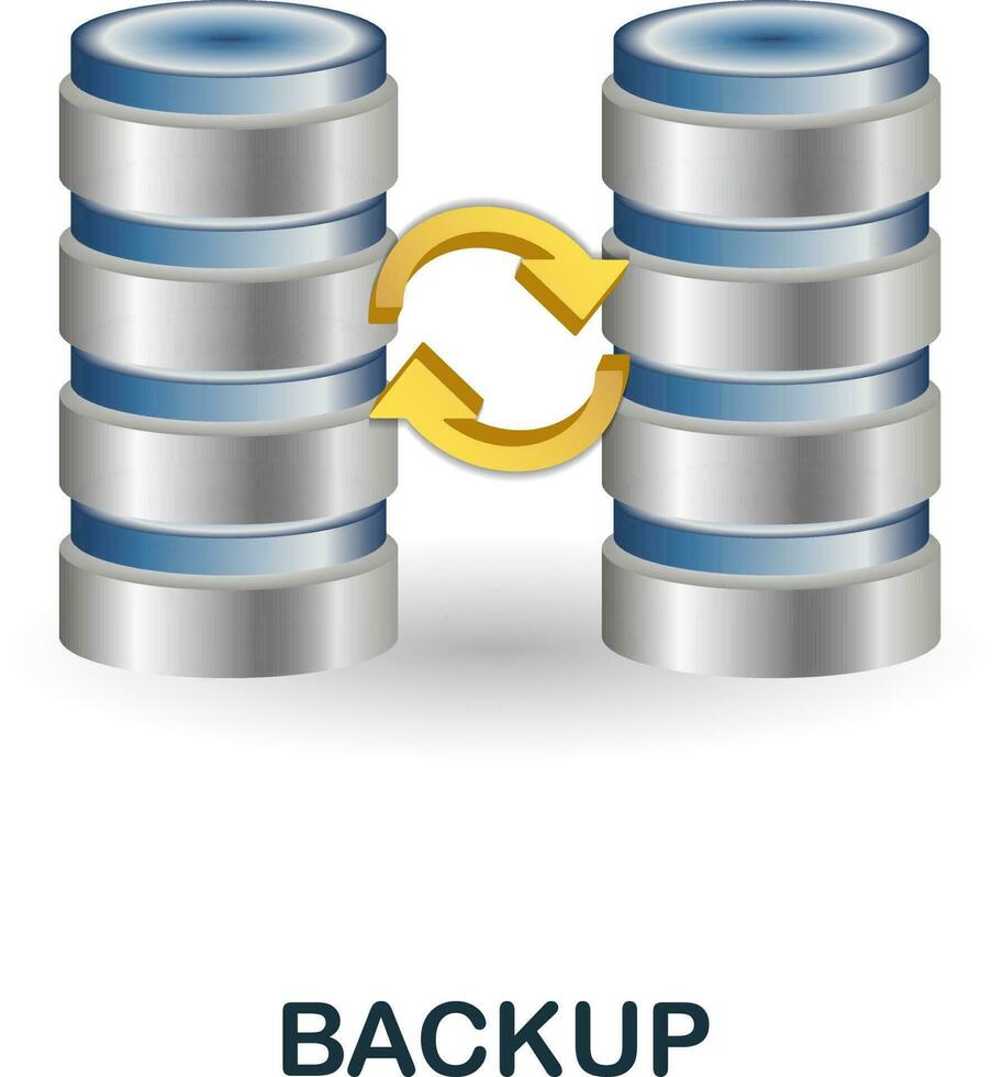 Backup icon. 3d illustration from data science collection. Creative Backup 3d icon for web design, templates, infographics and more vector