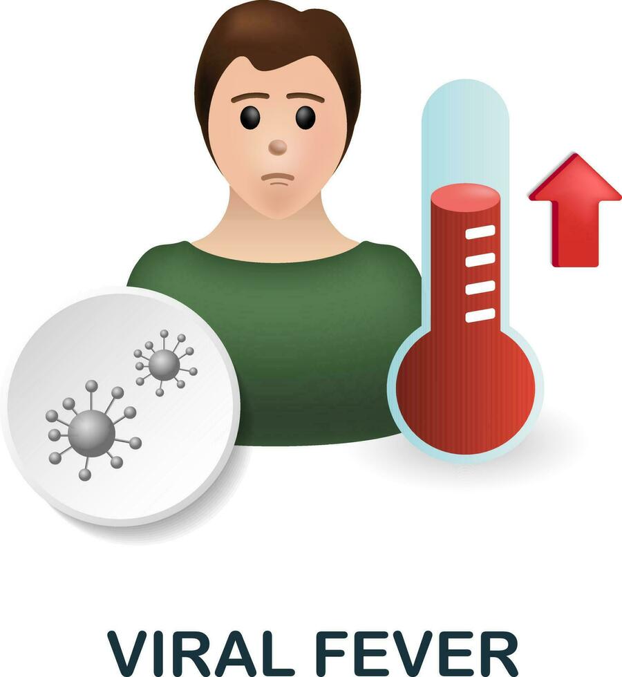 Viral Fever icon. 3d illustration from deseases collection. Creative Viral Fever 3d icon for web design, templates, infographics and more vector