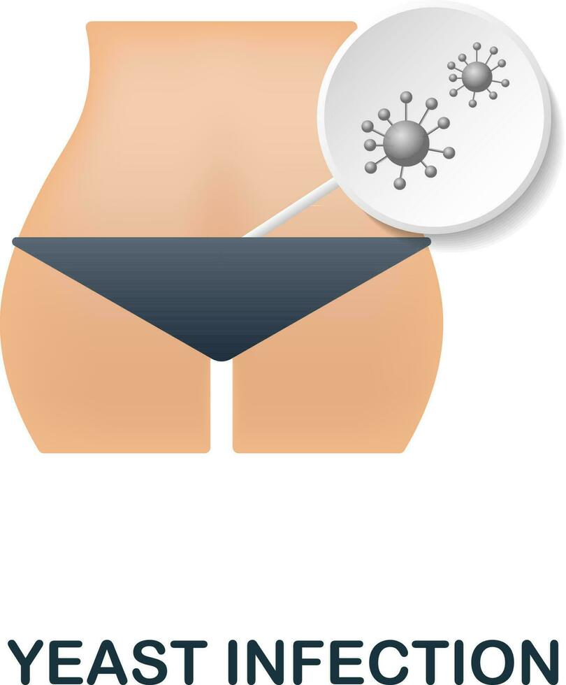 Yeast Infection icon. 3d illustration from deseases collection. Creative Yeast Infection 3d icon for web design, templates, infographics and more vector