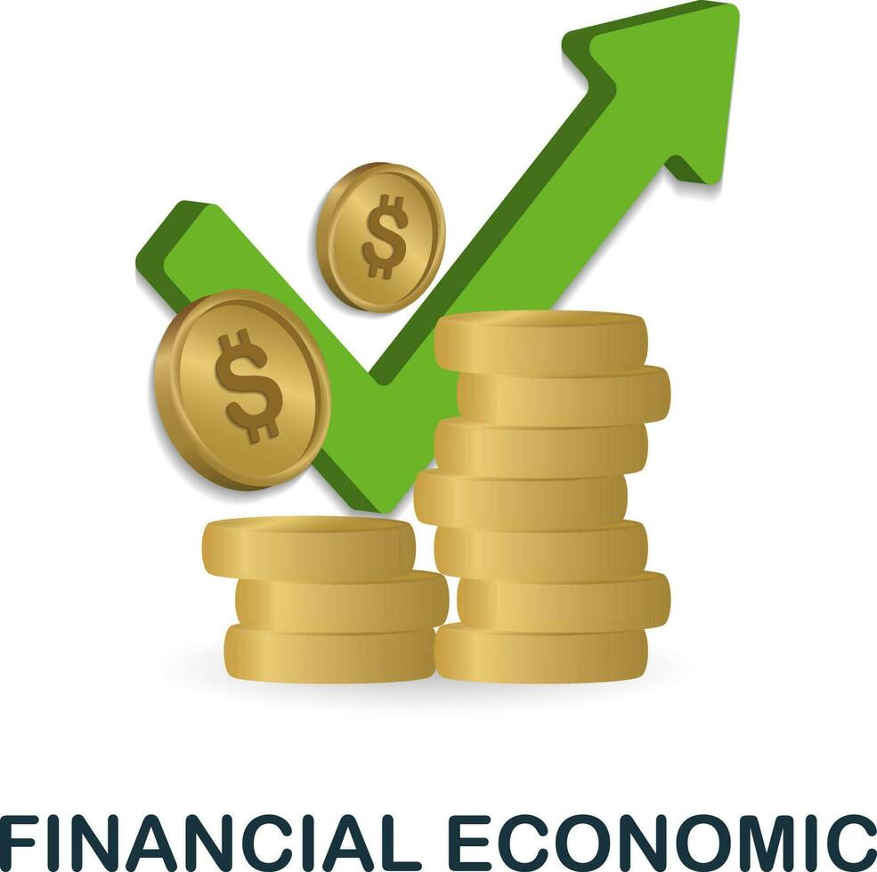 Financial Economic icon. 3d illustration from economic collection. Creative Financial Economic 3d icon for web design, templates, infographics and more vector