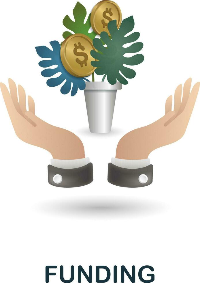 Funding icon. 3d illustration from finance management collection. Creative Funding 3d icon for web design, templates, infographics and more vector