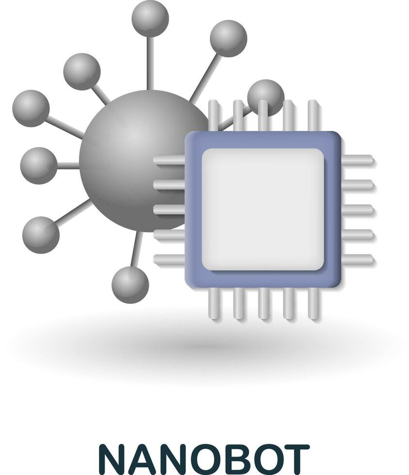 nanobot icono. 3d ilustración desde futuro tecnología recopilación. creativo nanobot 3d icono para web diseño, plantillas, infografia y más vector
