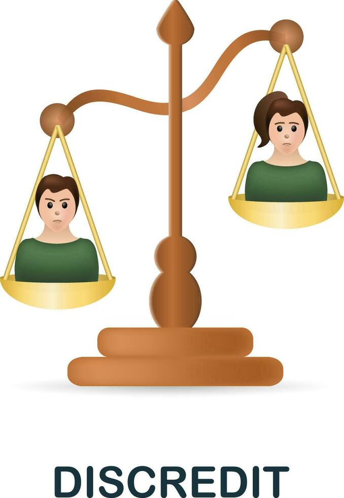 Discredit icon. 3d illustration from harassment collection. Creative Discredit 3d icon for web design, templates, infographics and more vector