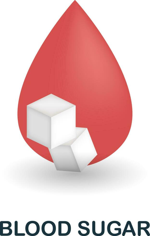 Blood Sugar icon. 3d illustration from health check collection. Creative Blood Sugar 3d icon for web design, templates, infographics and more vector