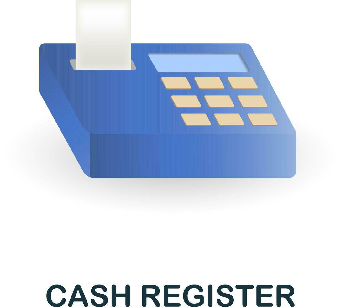 Cash Register icon. 3d illustration from online store collection. Creative Cash Register 3d icon for web design, templates, infographics and more vector