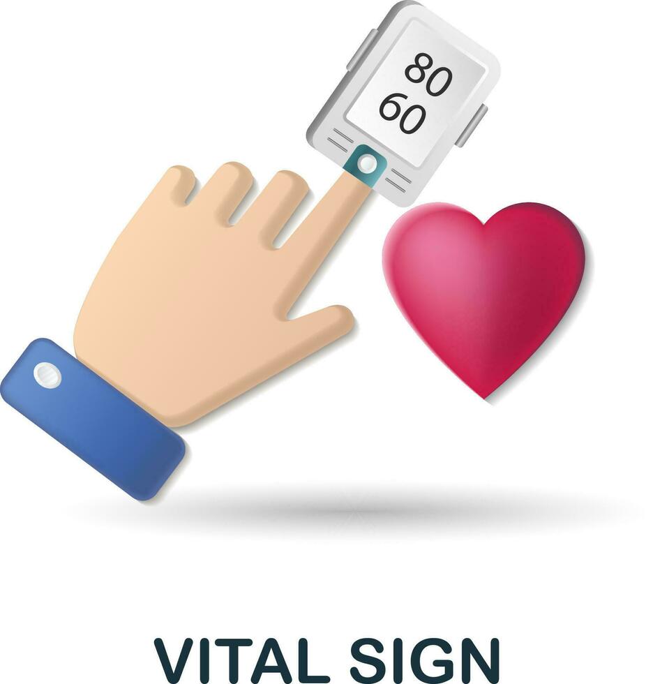 Vital Sign icon. 3d illustration from health check collection. Creative Vital Sign 3d icon for web design, templates, infographics and more vector