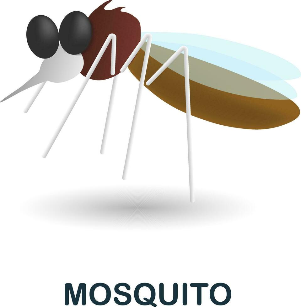 Mosquito icon. 3d illustration from outdoor recreation collection. Creative Mosquito 3d icon for web design, templates, infographics and more vector