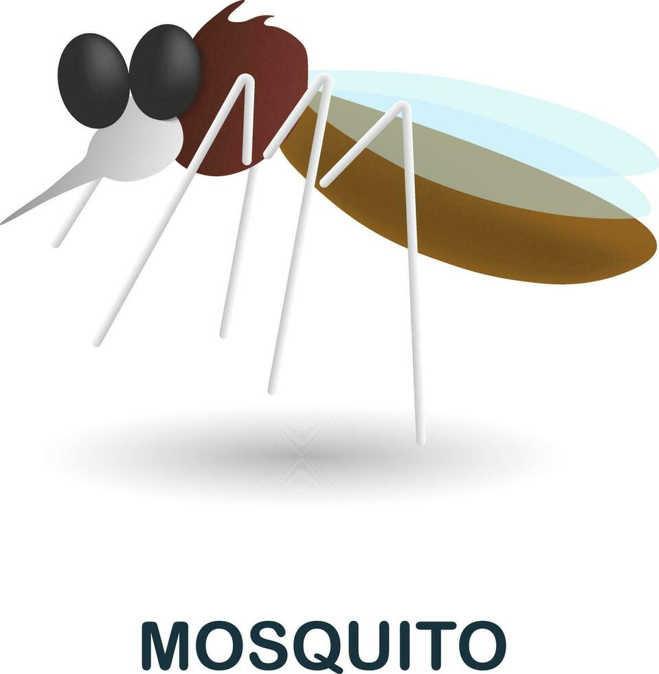 mosquito icono. 3d ilustración desde al aire libre recreación recopilación. creativo mosquito 3d icono para web diseño, plantillas, infografia y más vector