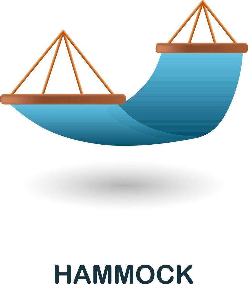 Hammock icon. 3d illustration from outdoor recreation collection. Creative Hammock 3d icon for web design, templates, infographics and more vector