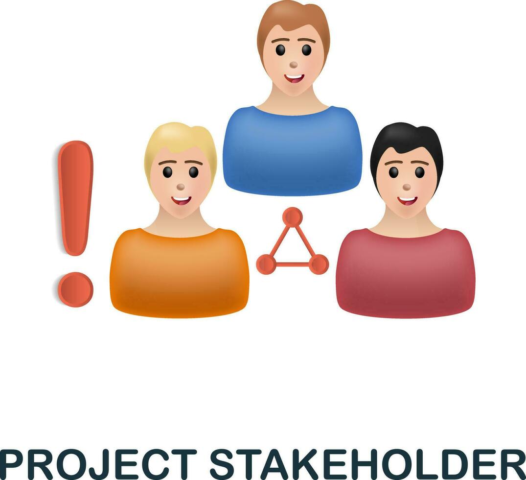 Project Stakeholder icon. 3d illustration from project development collection. Creative Project Stakeholder 3d icon for web design, templates, infographics and more vector