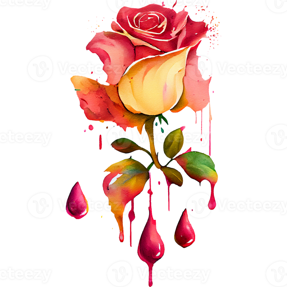 Colorful Roses Watercolor Clipart ai generative 23475476 PNG