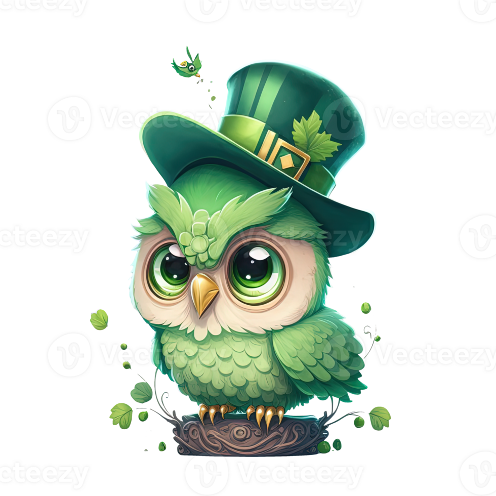 Cute Owl St Patricks Day png