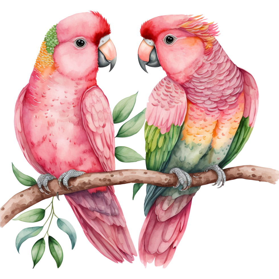 Parrot Couple Watercolor Clipart png