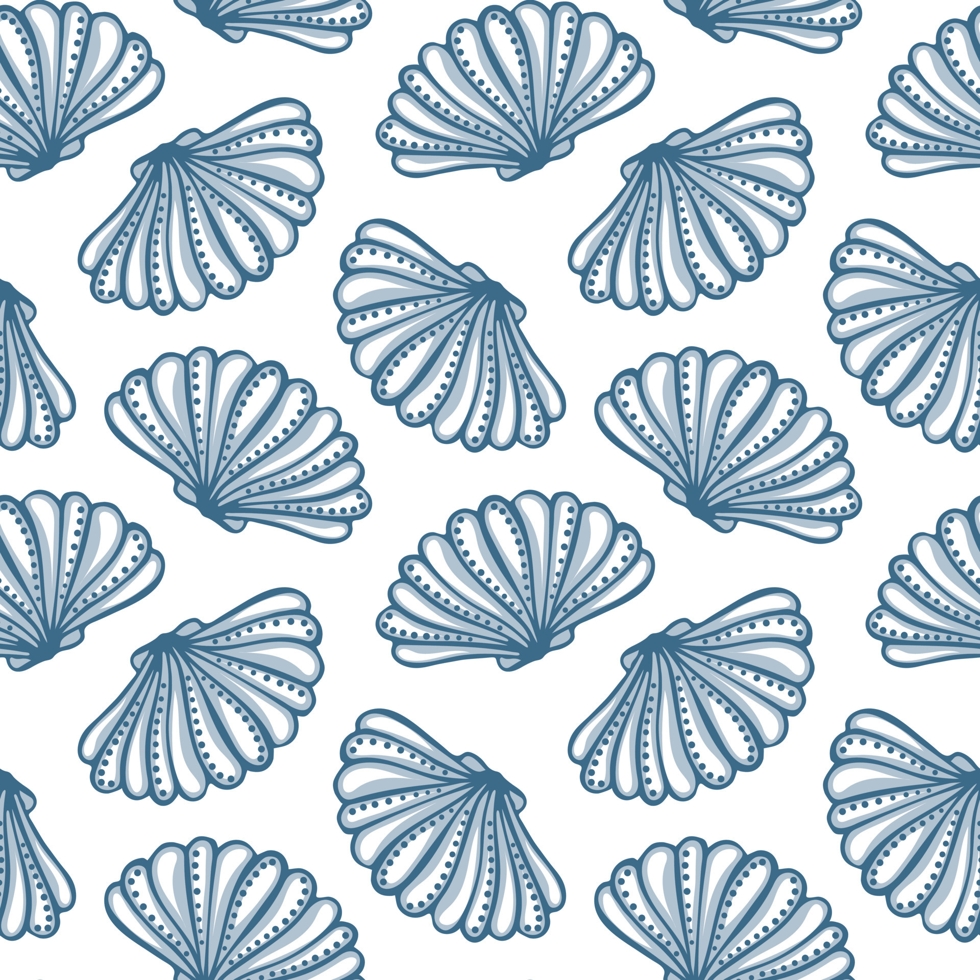 Seamless Pattern With Blue Seashells On A White Background Marine Background Print Textile Seamless Pattern With Blue Seashells On A White Background Marine Background Print Textile