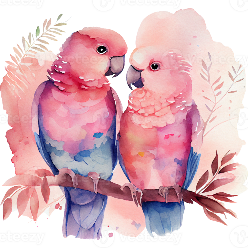 Parrot Couple Watercolor Clipart png