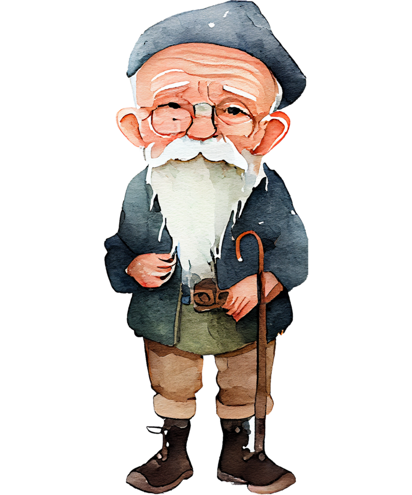 Cute Grandfather Watercolor png