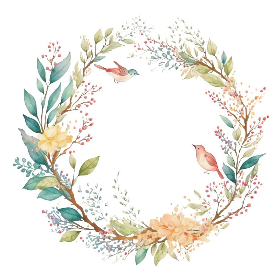 Spring Floral Wreaths Watercolor png