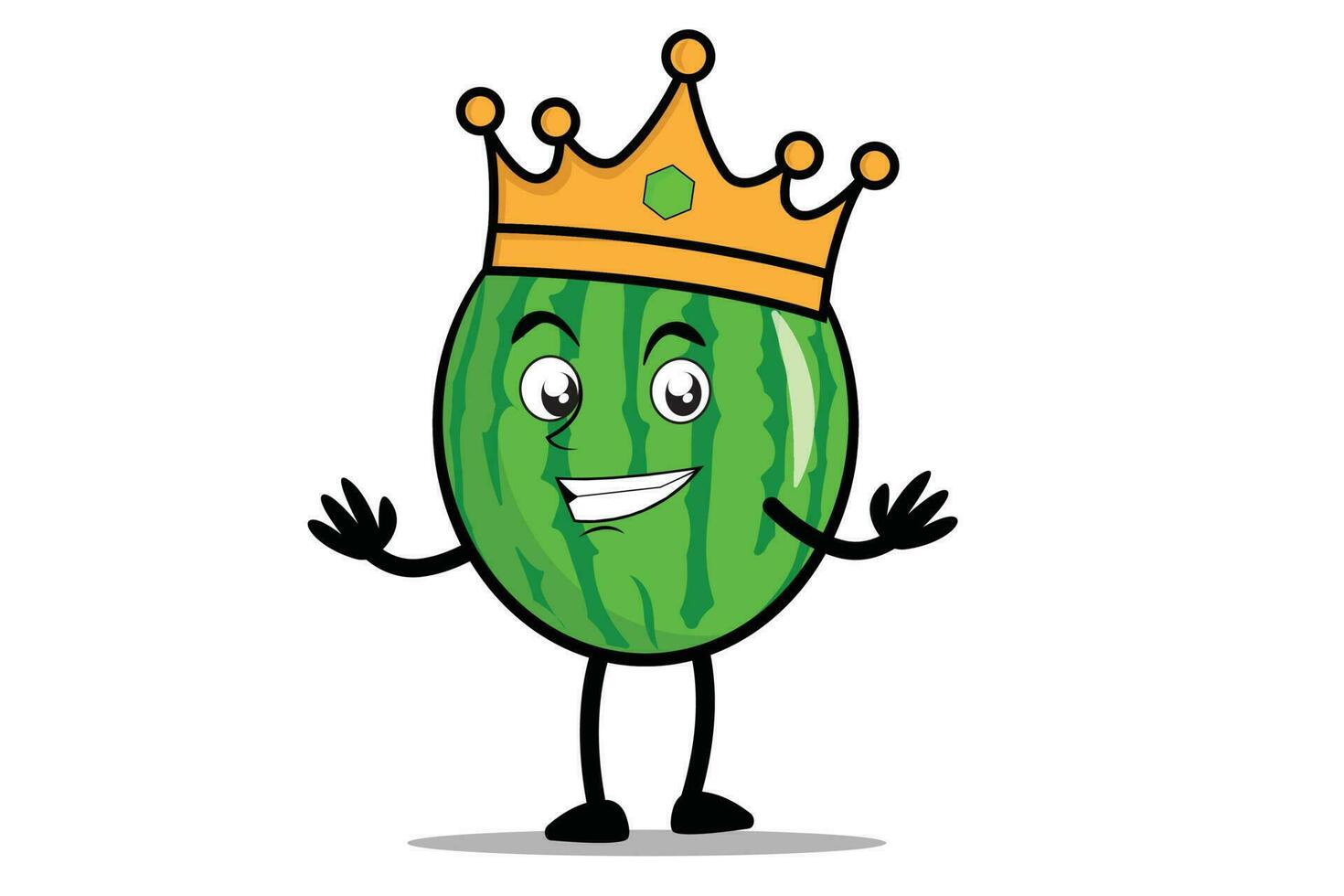 Watermelon Cartoon mascot or character as a king and wearing a royal crown vector