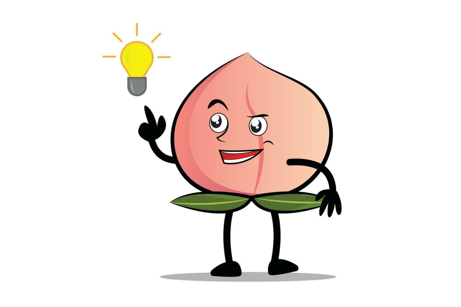 Peach Cartoon mascot or character found a great idea vector