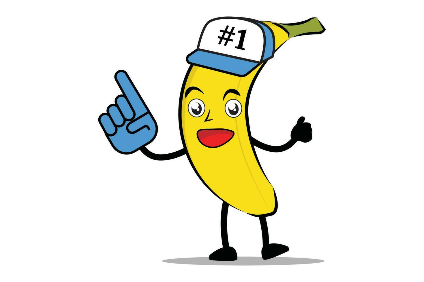 Banana Cartoon mascot or character is here to provide support as a supporter vector