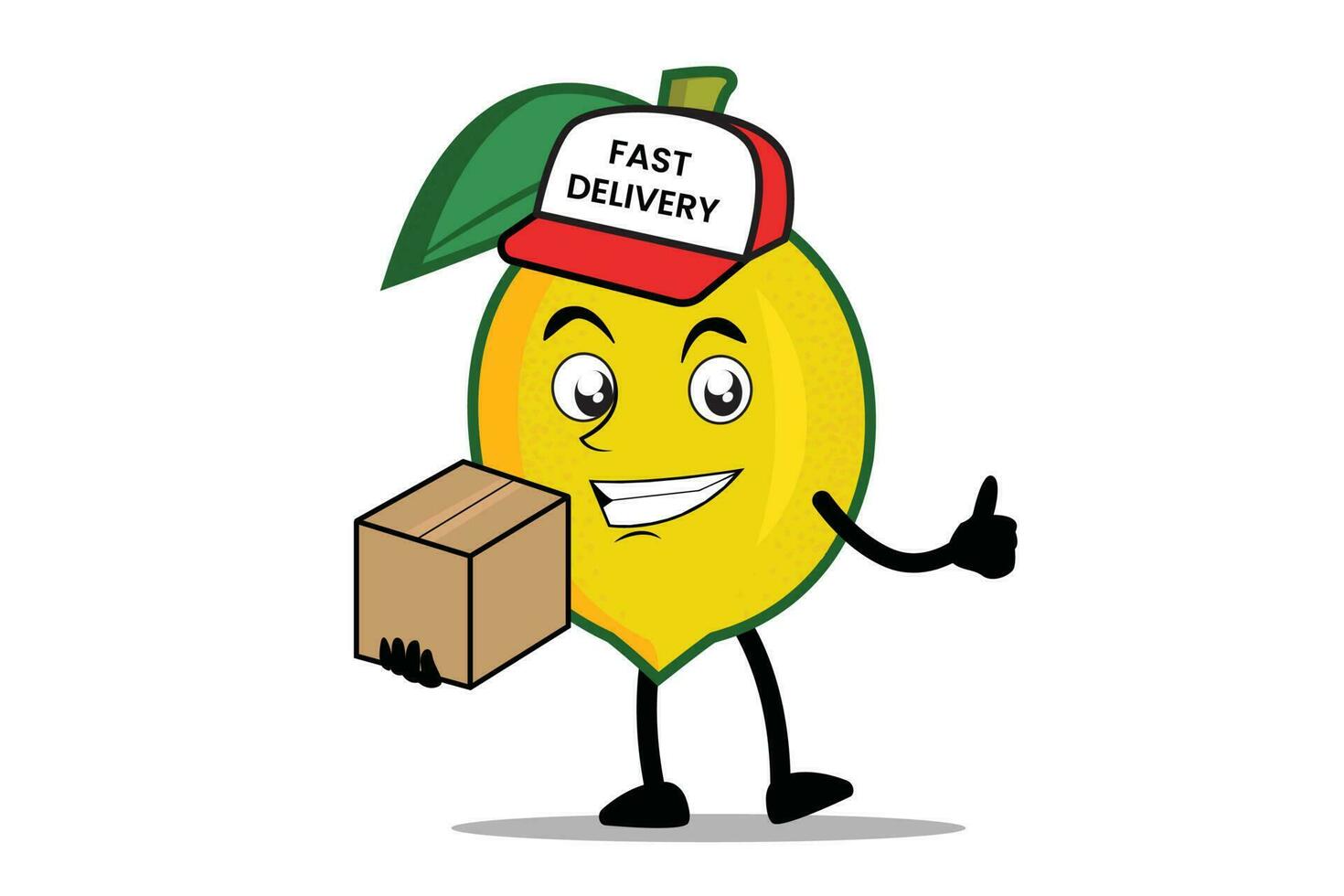 Lemon Cartoon mascot or character as a delivery courier officer vector