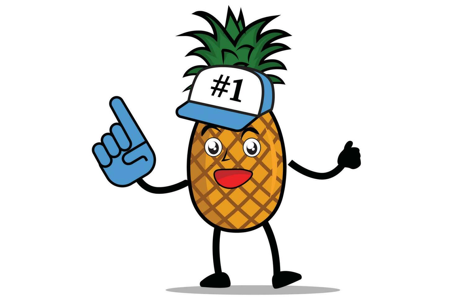 Pineapple Cartoon mascot or character is here to provide support as a supporter vector