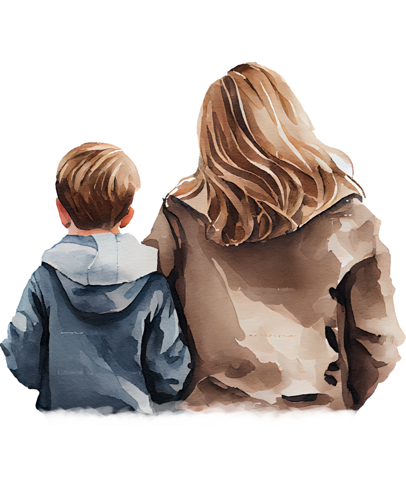 Mom And Son Watercolor png