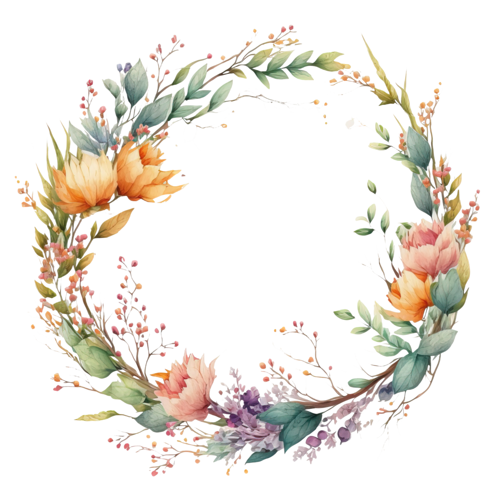Spring Floral Wreaths Watercolor png